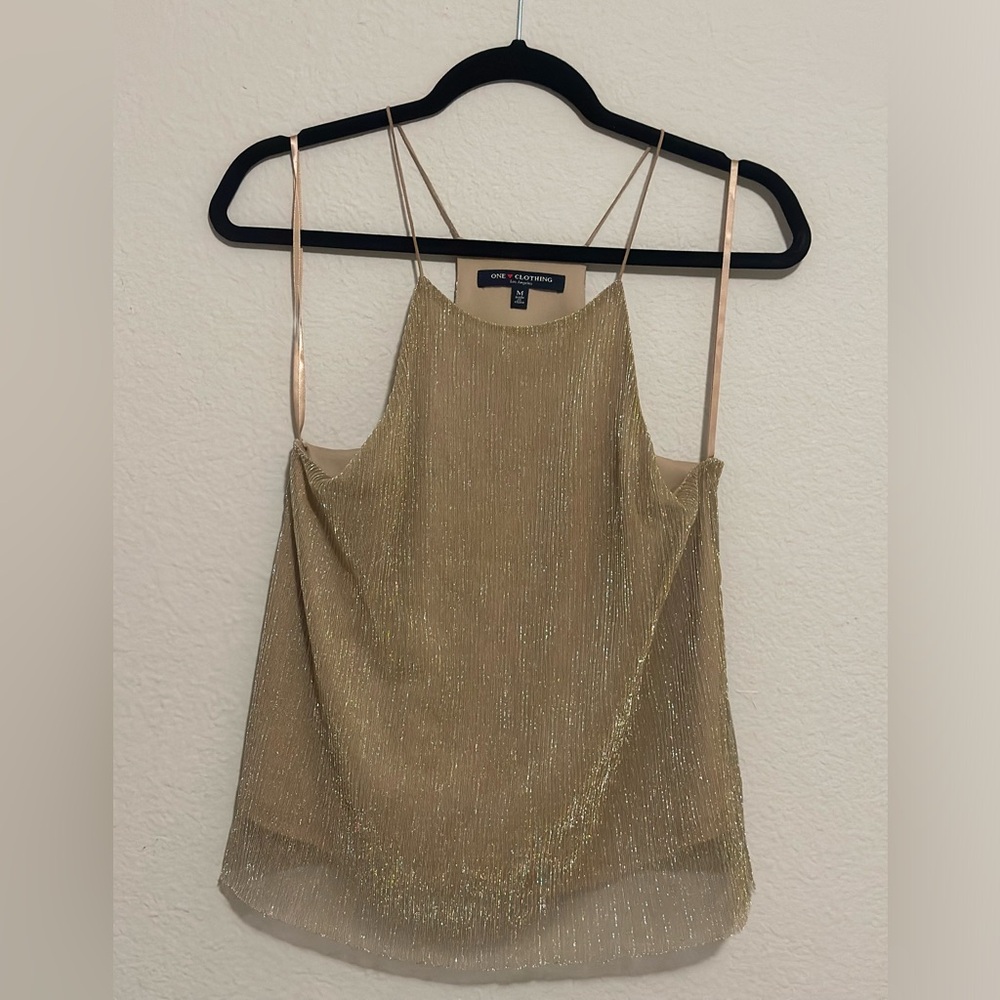 Gold shimmer cami top